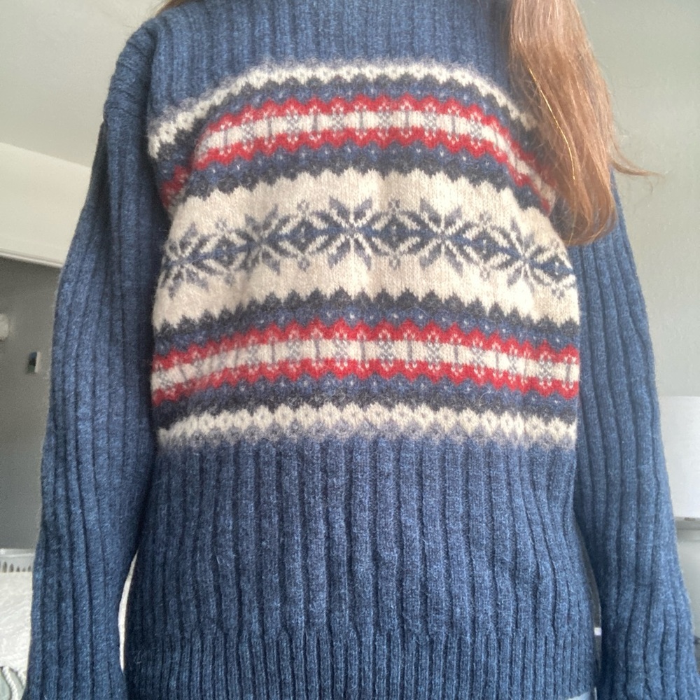 Navy Blue Fair Isle Sweater